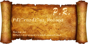 Pórszász Roland névjegykártya