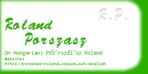 roland porszasz business card